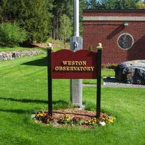 Weston Observatory sign