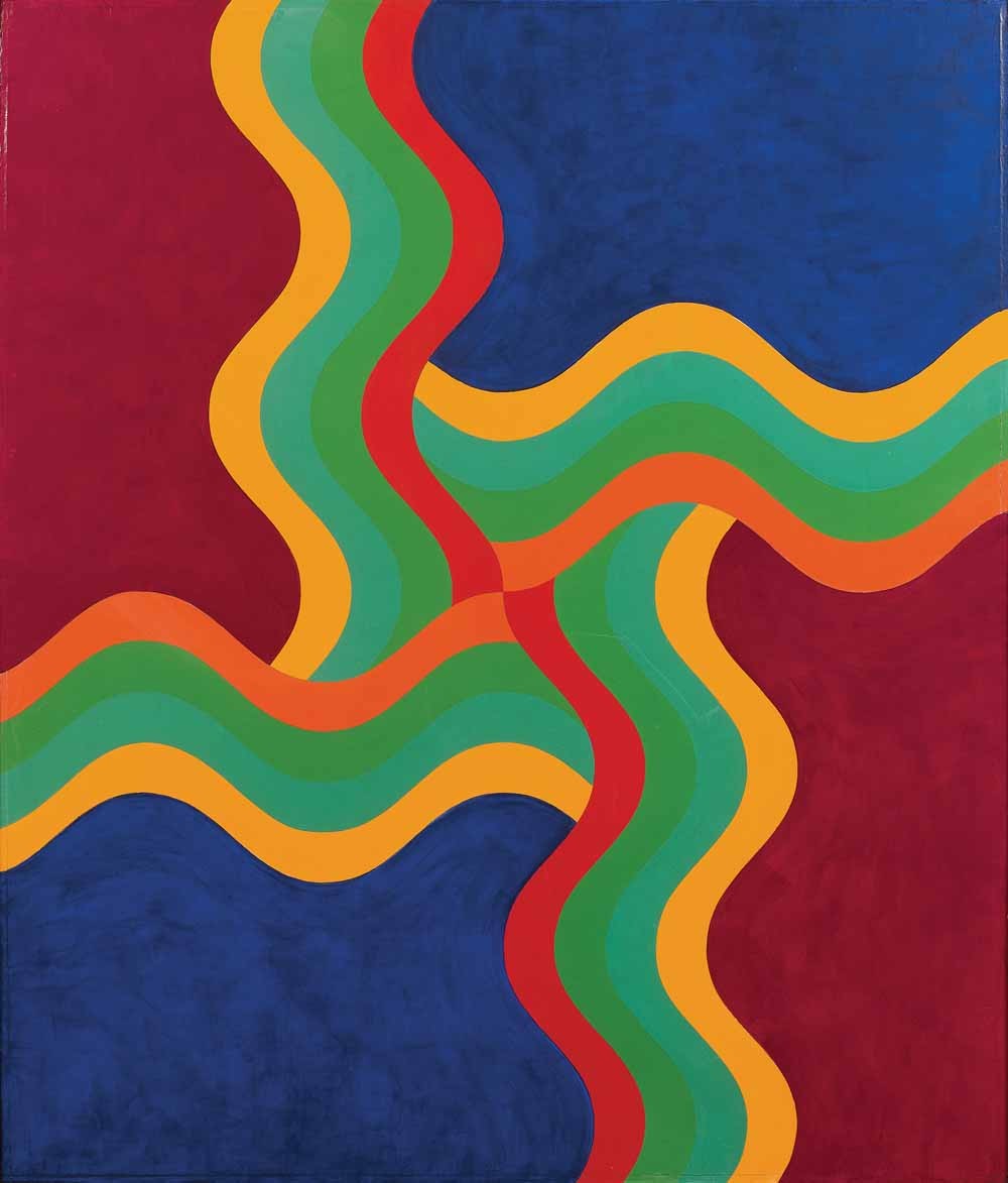 'Composition' by Mohamed Melehi, 1970; acrylic on wood, 47.3 × 39.4 in; from the ollection of the Barjeel Art Foundation, Sharjah, UAE.