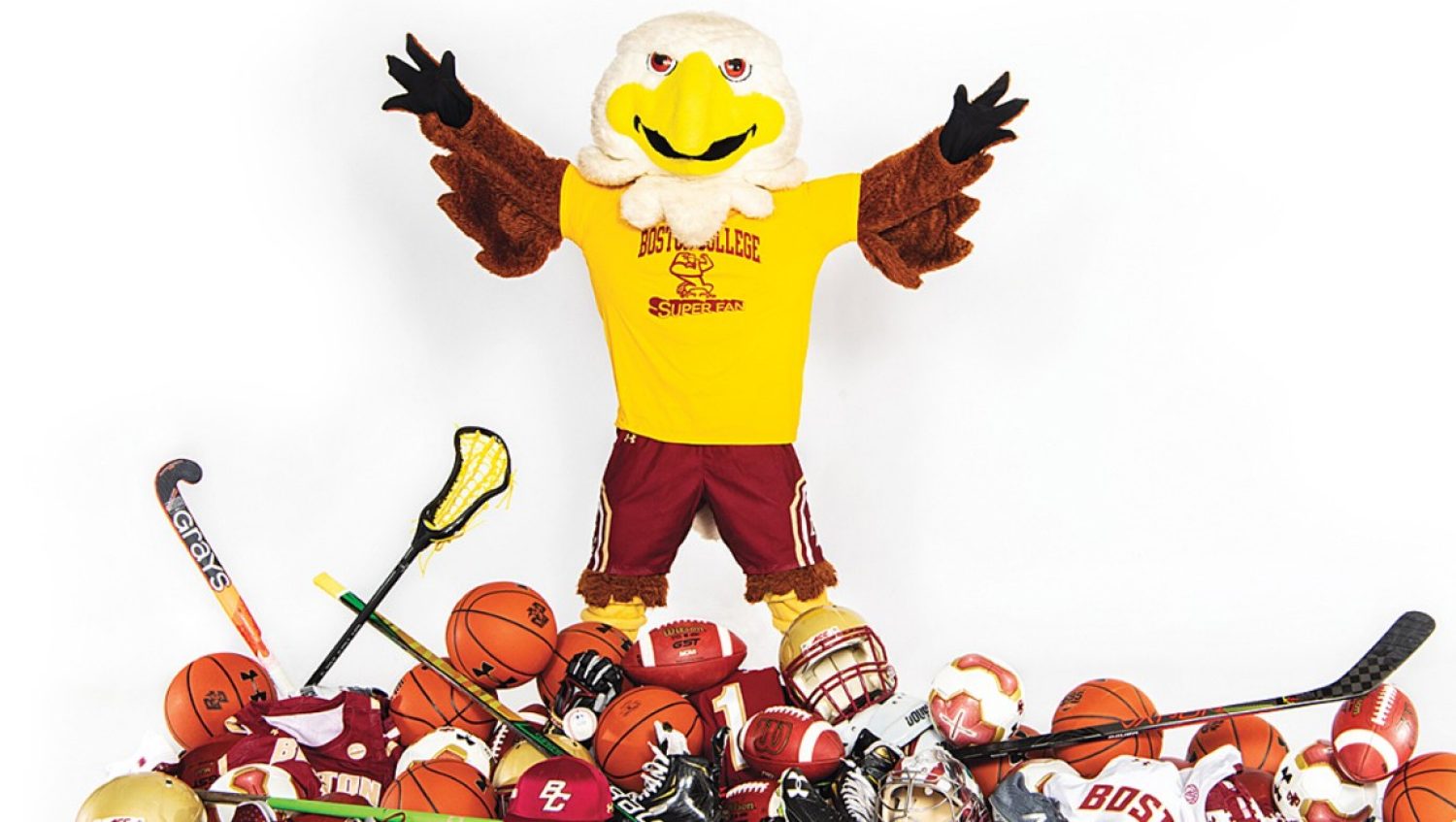Baldwin eagle mascot and sports equipment