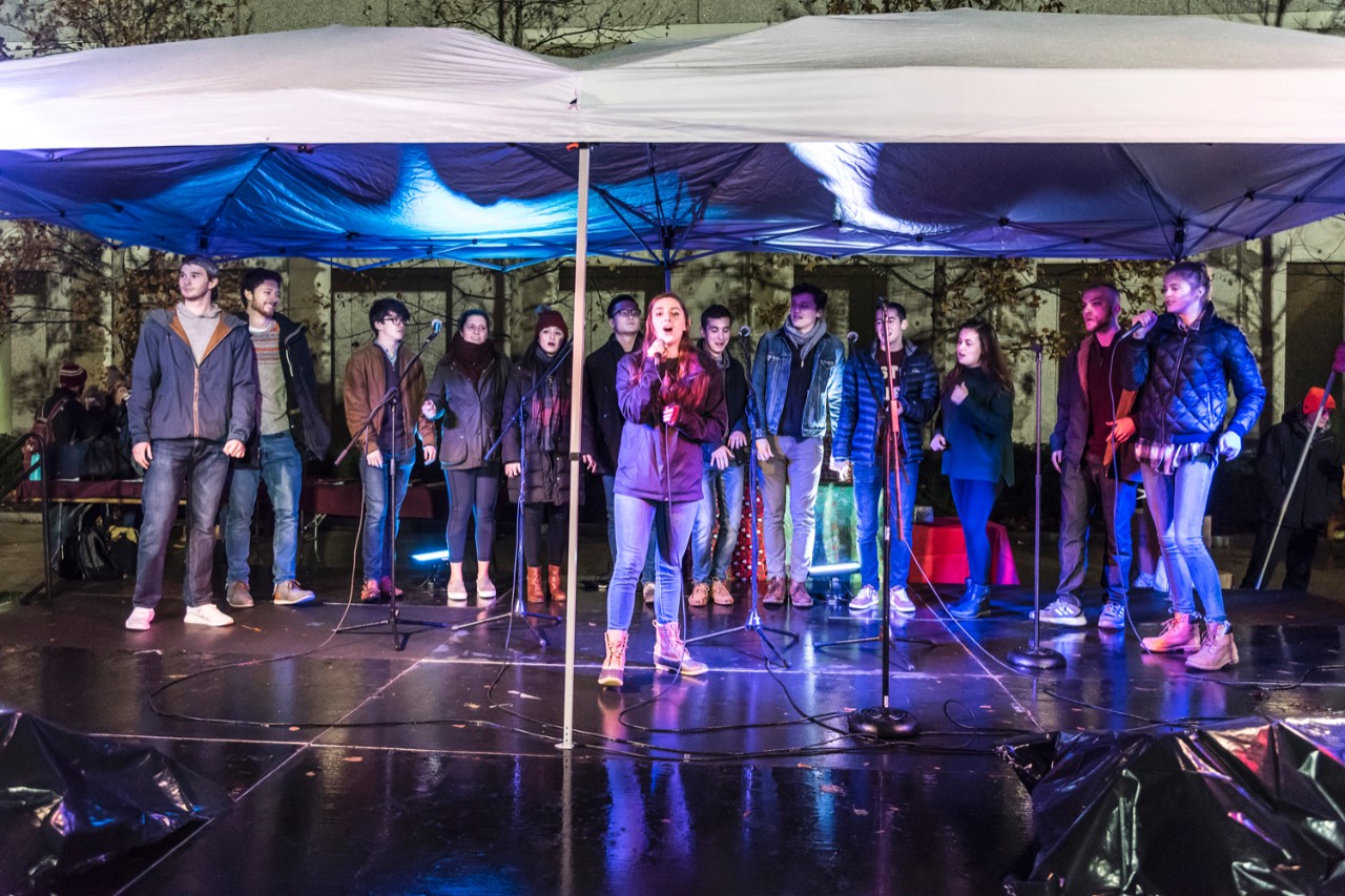Student performances at BC Christmas tree lighting 2017.