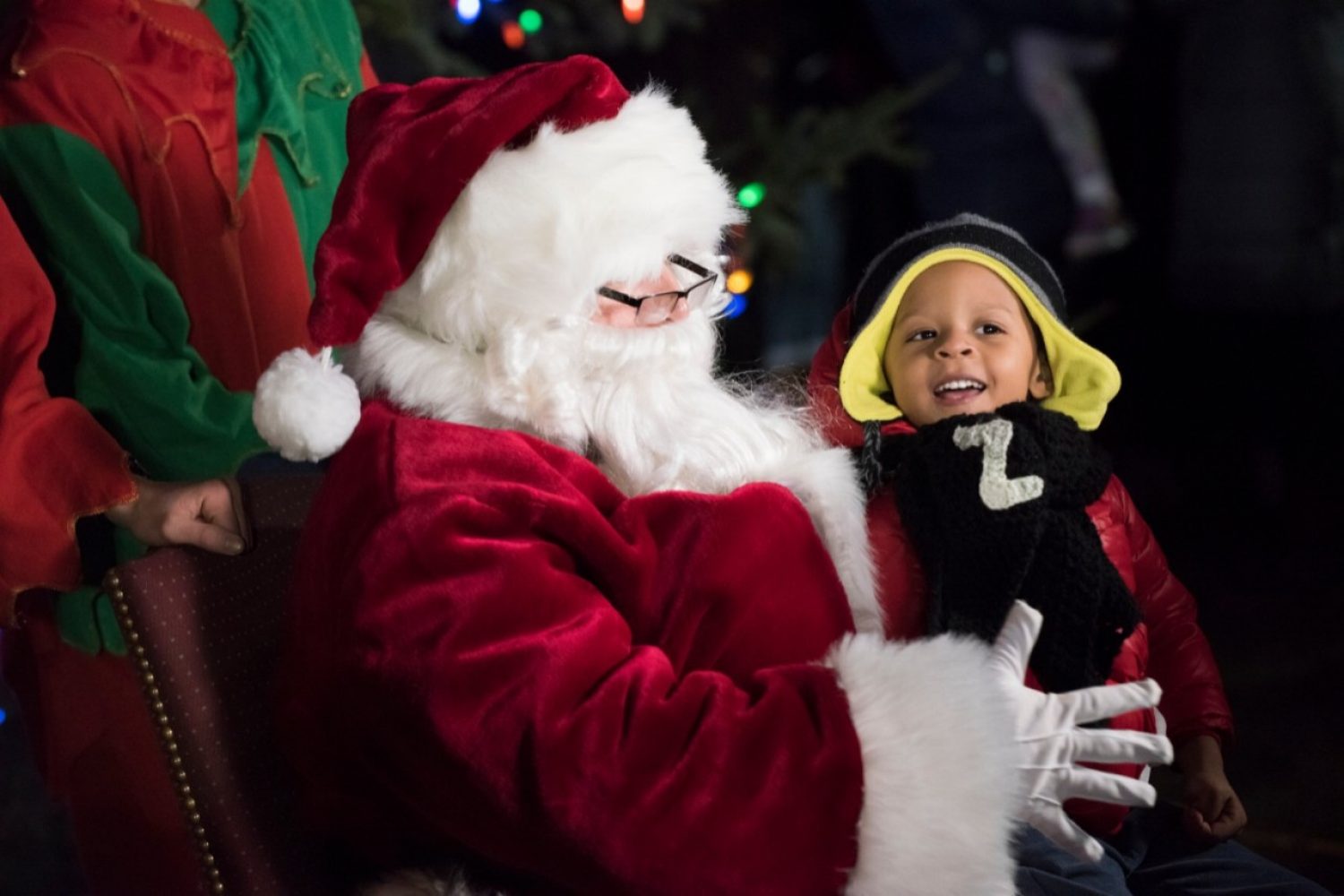 A child with Santa