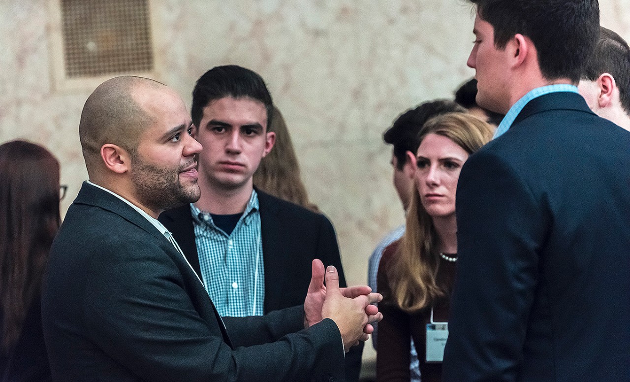 Peter Alvarez with students