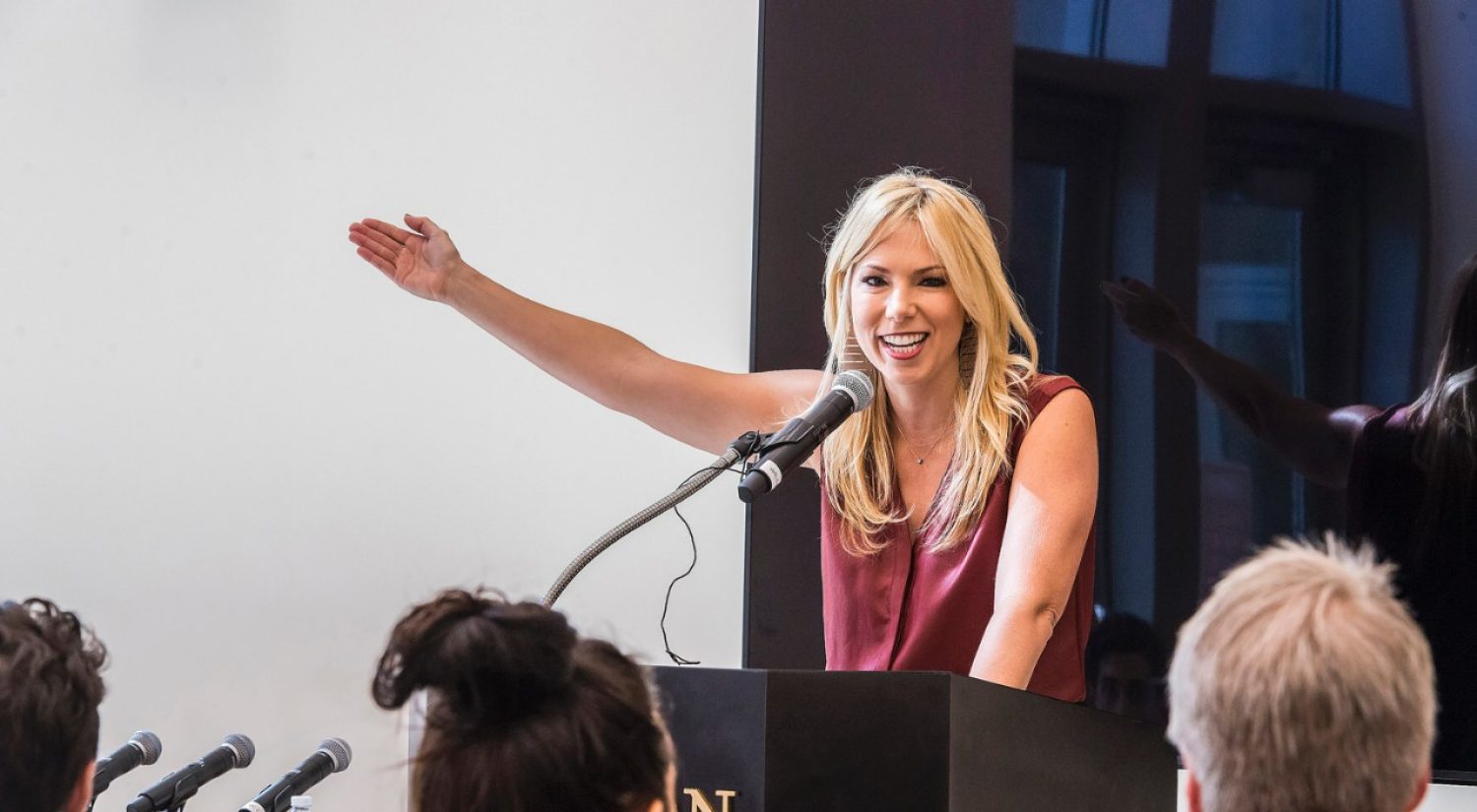Emmy Award-winning broadcaster Pili Montilla '00 at BC Career Center 'Launch' event