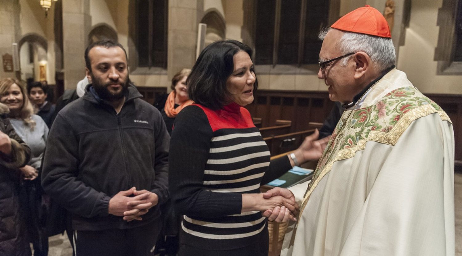 Cardinal Baltazar Porras from the Pontifical Commission for Latin America presided at a Mass for immigrants a St. Ignatius Church, which closed the week-long Ibero-American Conference of Theology at Boston College.