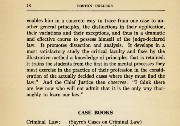 Boston College Bulletin: The Law School, Announcement of the First Session, 1929-1930. Boston, 1929. 