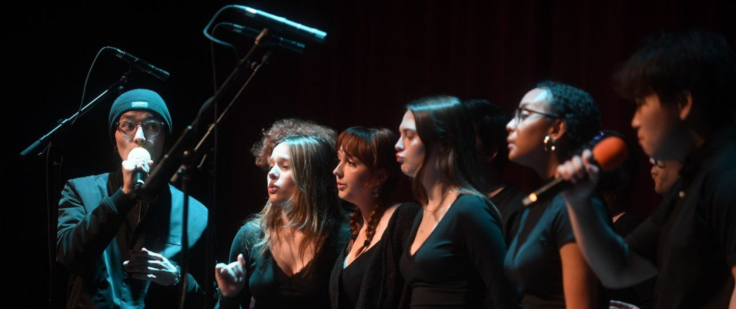 Members of a BC a cappella group perform