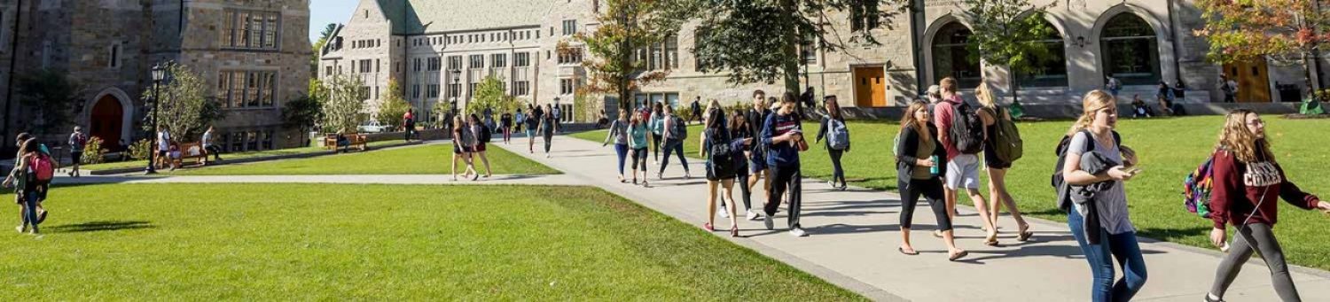students walking on the BC campus
