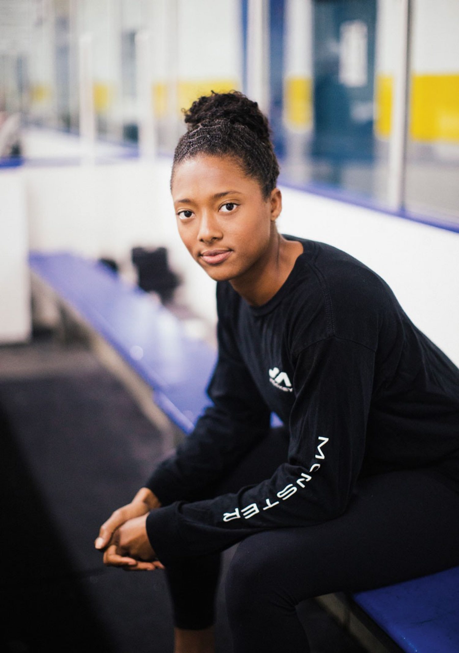 A portrait of Blake Bolden '13, the first Black woman to compete in the National Women’s Hockey League.