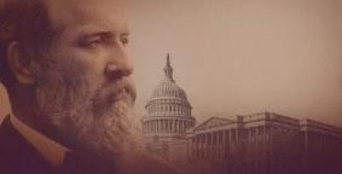 President Garfield and the U.S. Capitol building