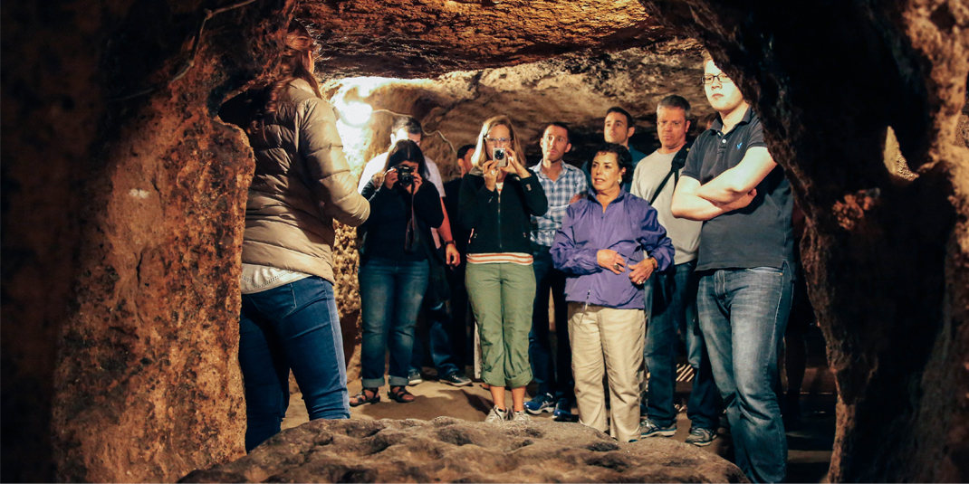 Faculty touring the underground city