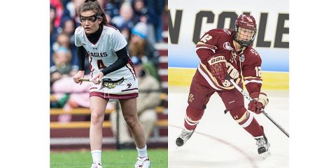 BC's Kenzie Kent LAX by Mike Gridley; hockey by Joe Puetz