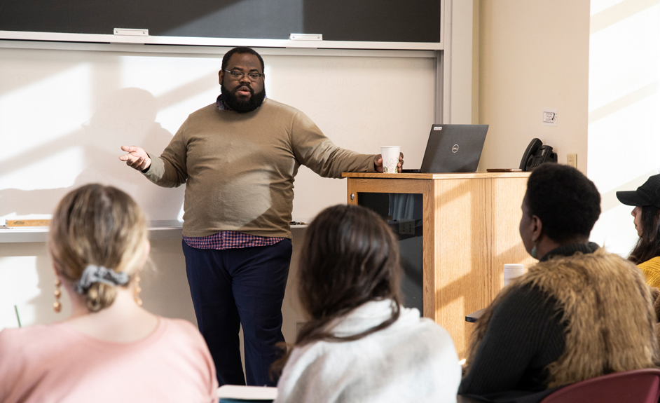 Samuel Bradley, Jr., an assistant professor, teaches his students how to help their employers cultivate diversity and inclusion in the workplace.