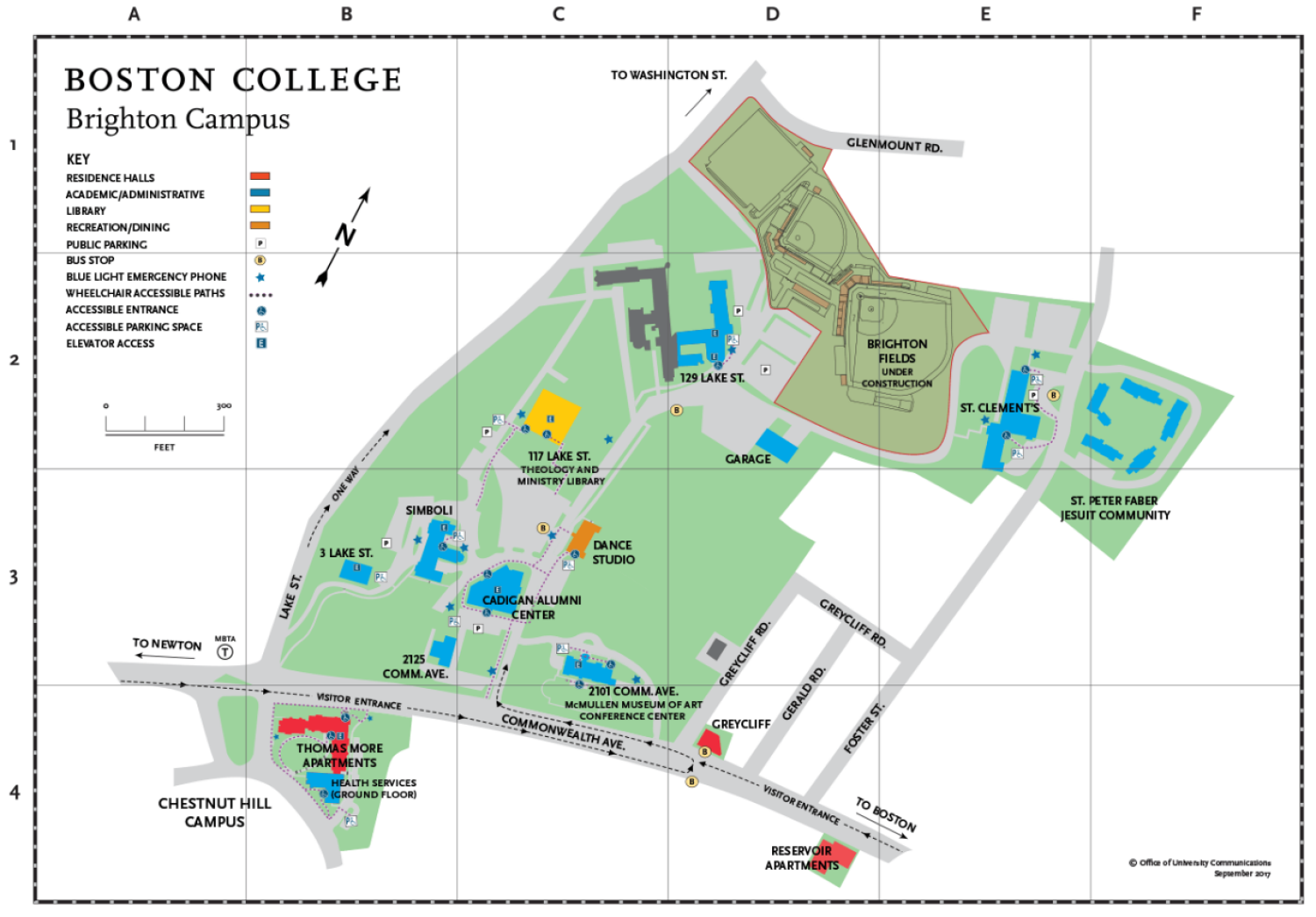 Boston College Brighton Campus Map