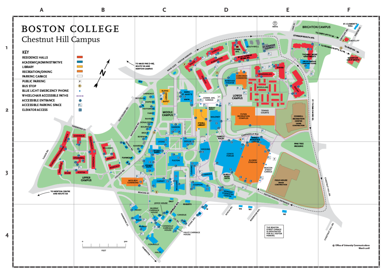 Boston College Chestnut Hill Campus Map