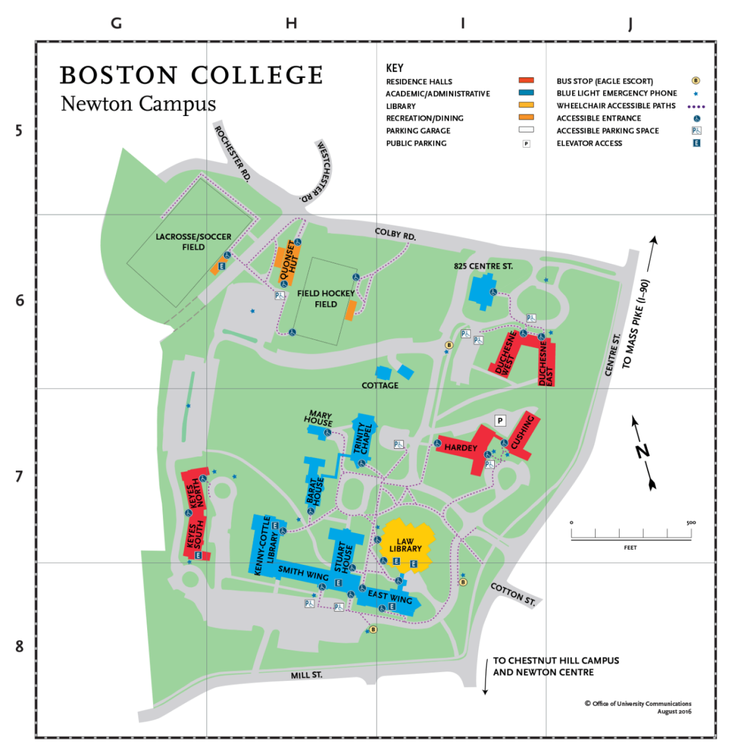 Boston College Newton Campus Map