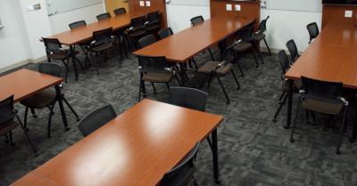 Photo of an empty classroom