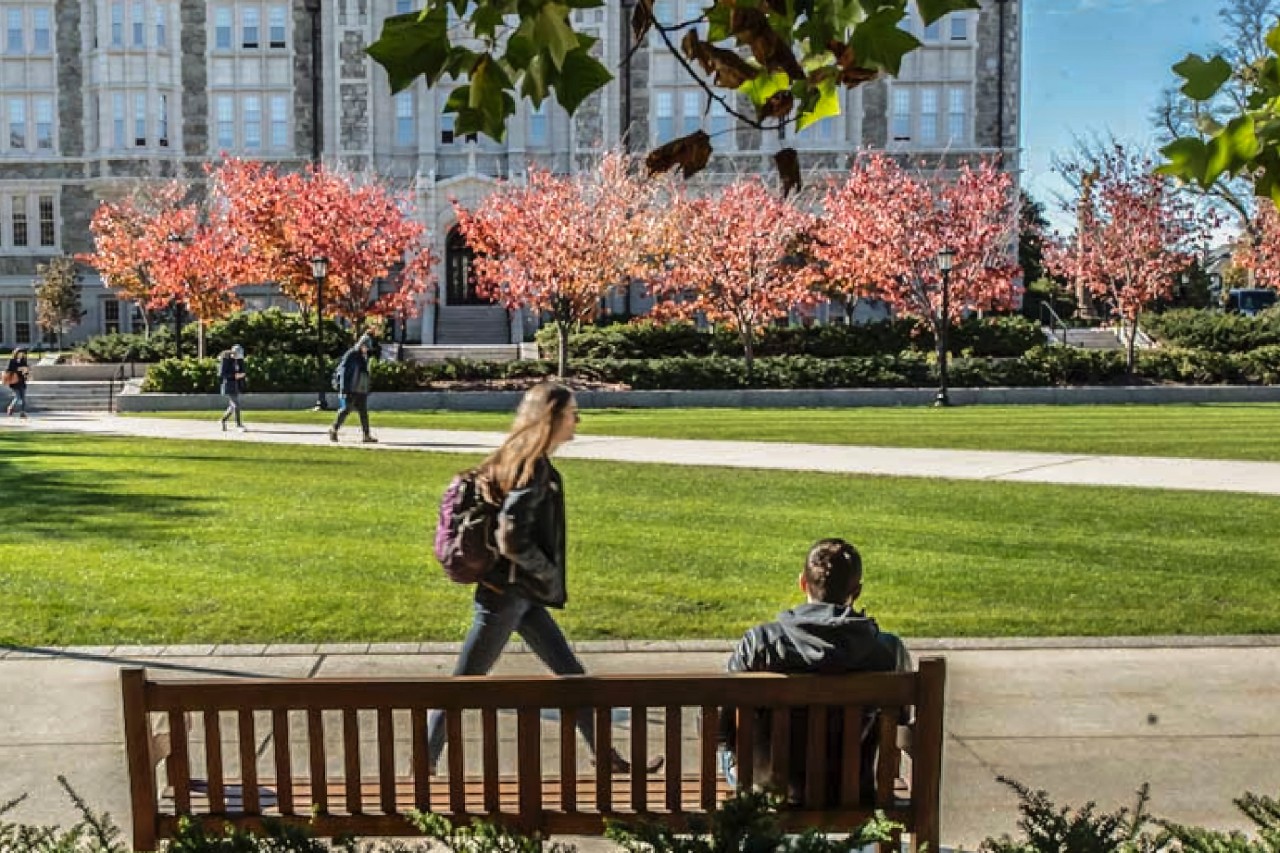 students on campus