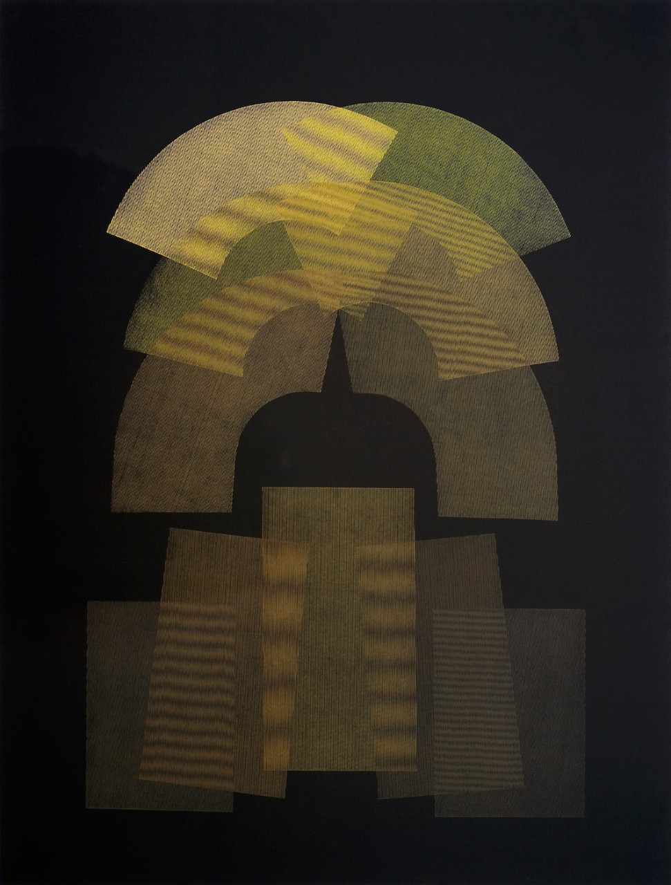 Eusebio Sempere (1923–85), Sin título, n.d. (158/200). Serigraph on black Canson paper, 64.5 x 49.5 cm, Colección Fundación Juan March, Museo de Arte Abstracto Español, Cuenca, 0811G.