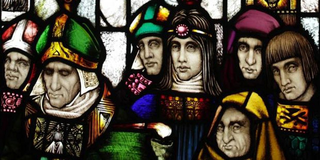 The Baptism of St. Patrick: Stained-glass art by Harry Clarke