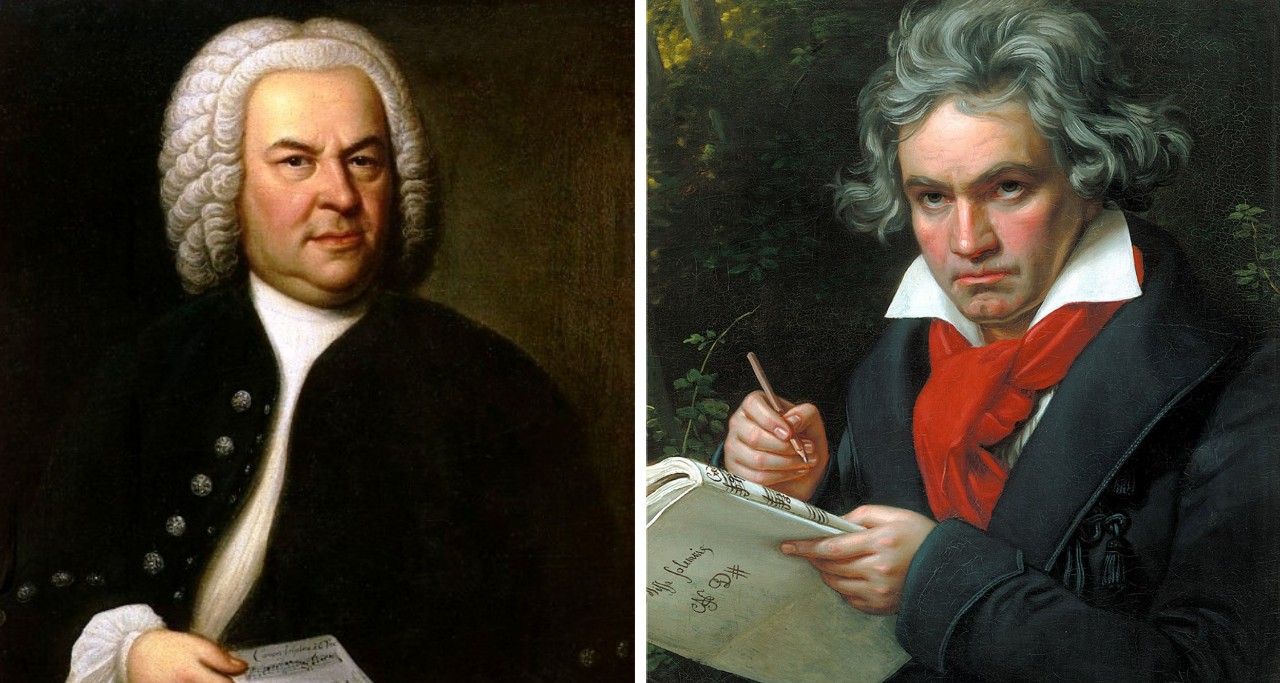 Portraits of Bach and Beethoven
