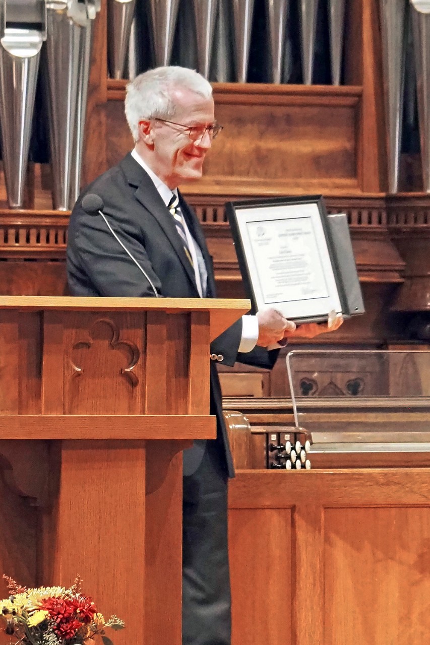 John Finney at the award ceremony