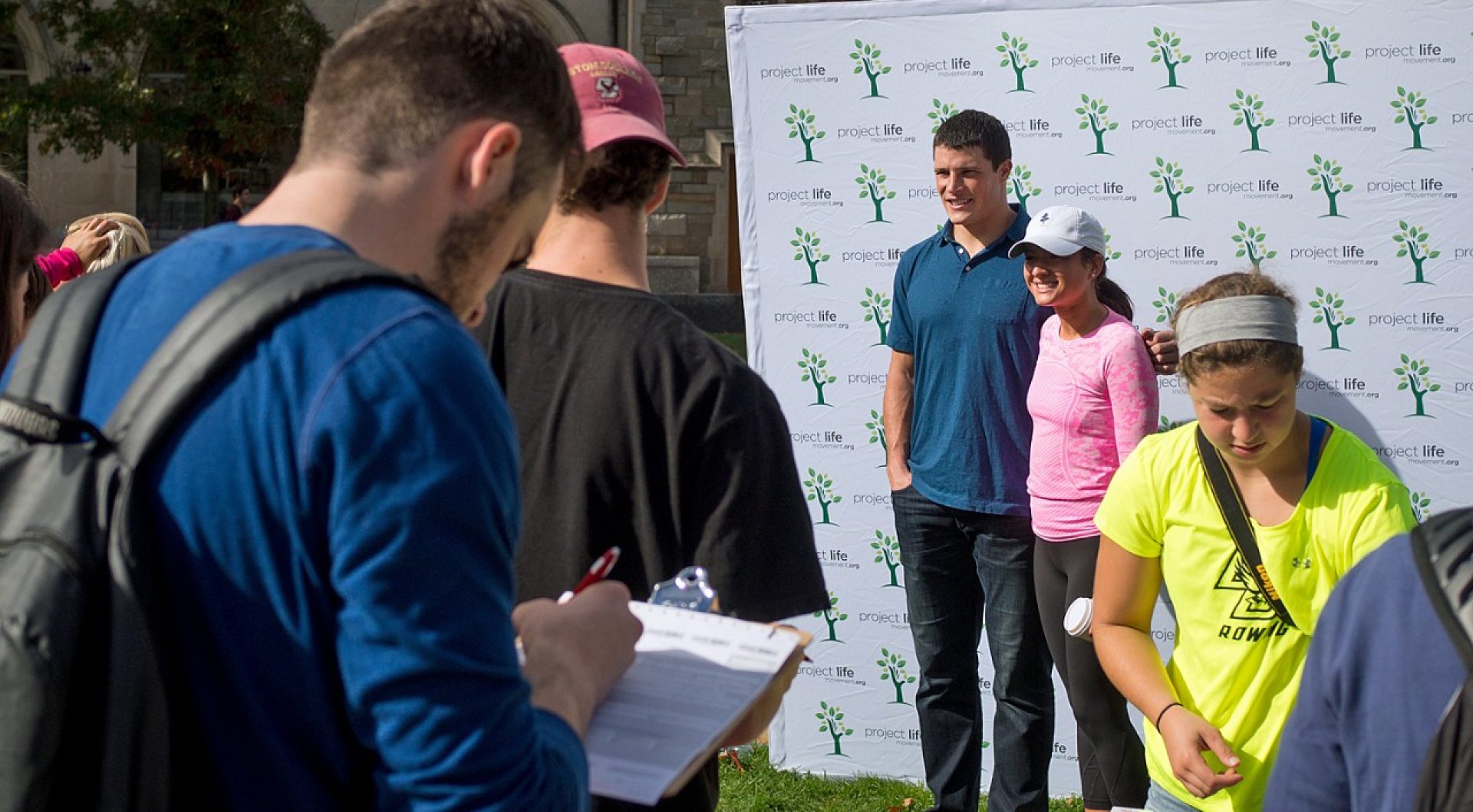 Luke Kuechly at BC's Project Life marrow registry drive