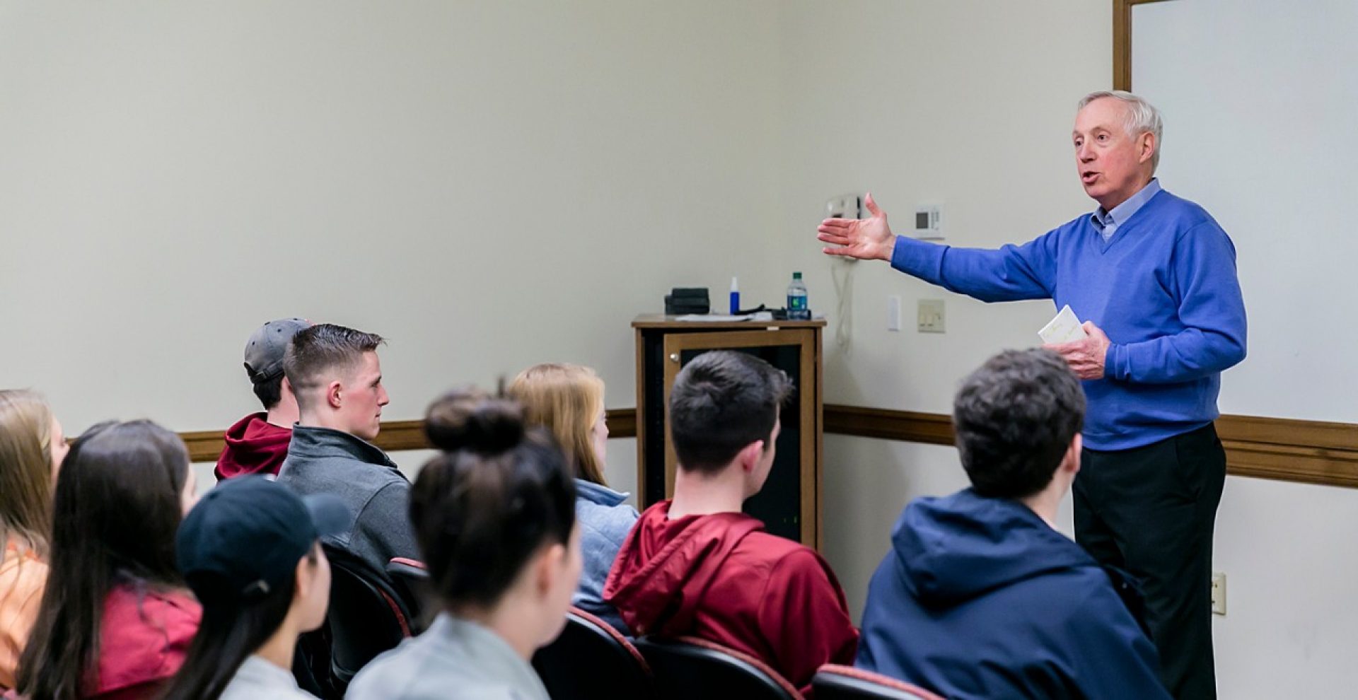 Jerry York with students