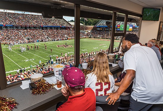 Martin Jarmond in athletic director's box