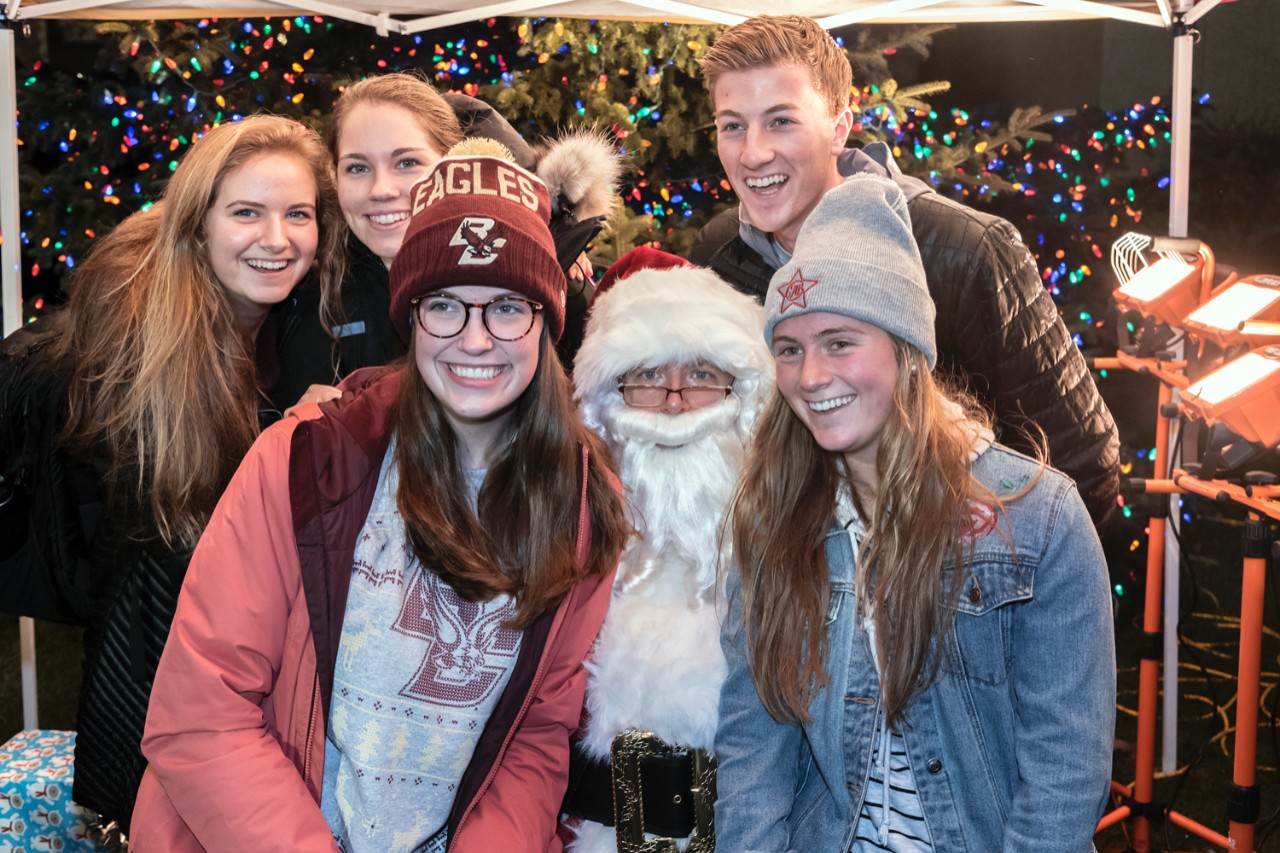 Students with Santa