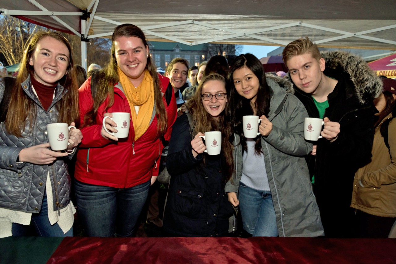 BC students at the BC Christmas tree lighting.