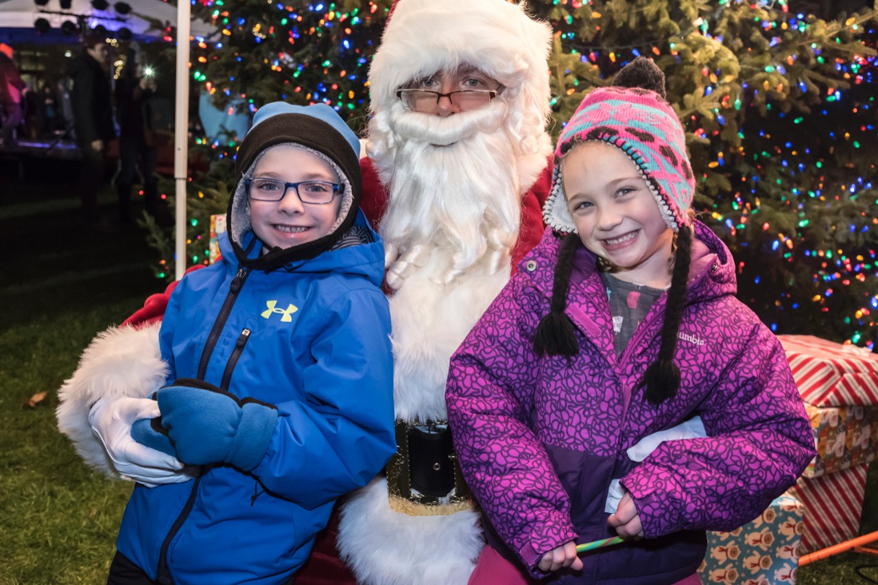 Young visitors with Santa.