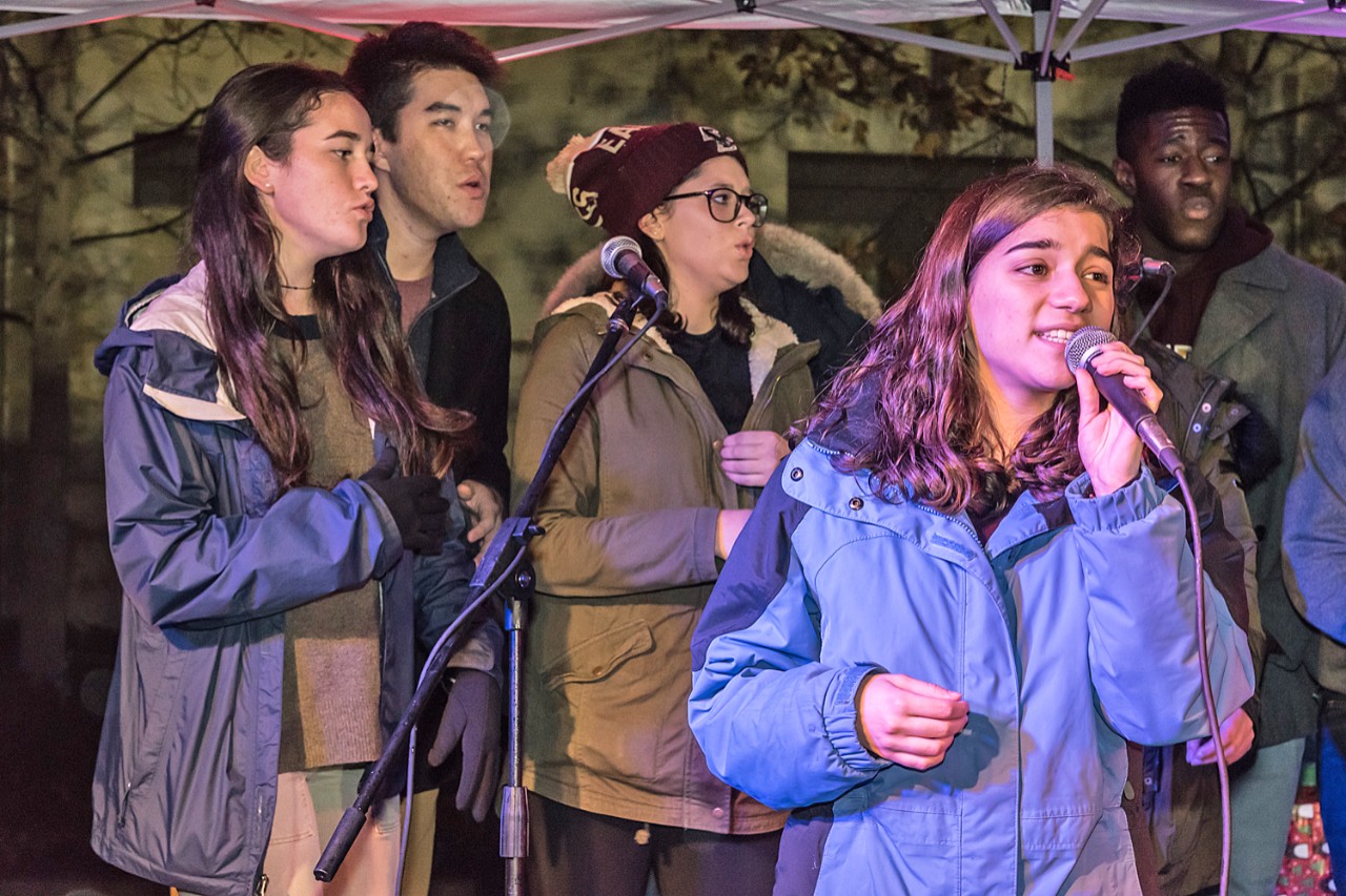 Student performances at BC Christmas tree lighting 2017.