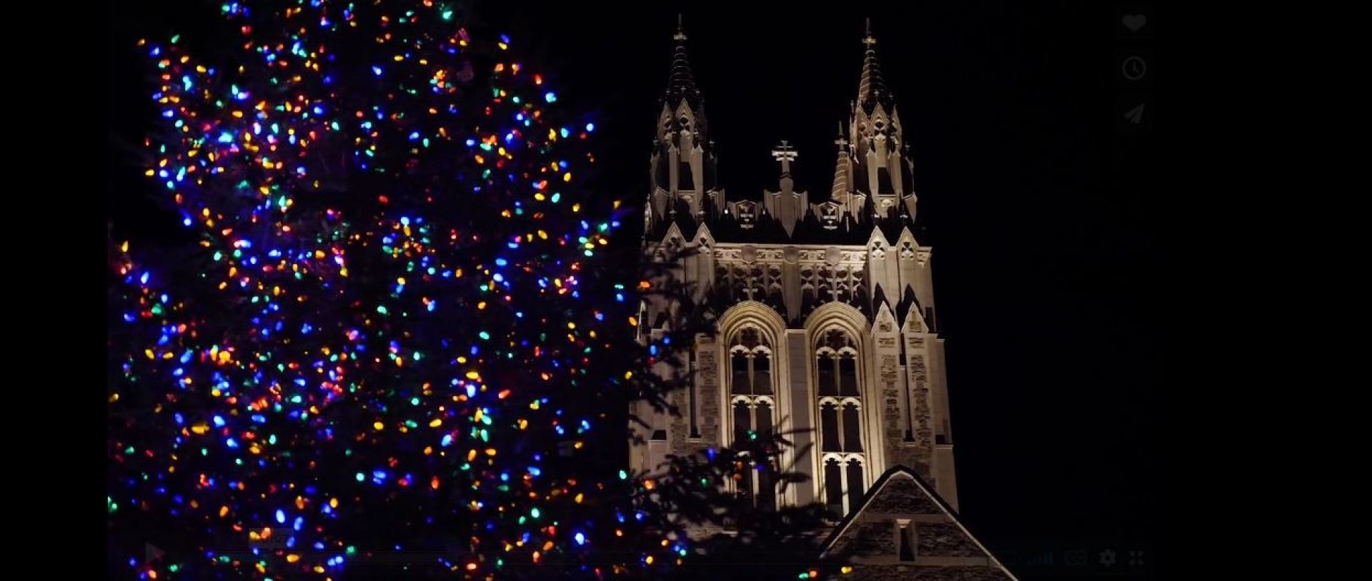 Christmas tree and Gasson Hall