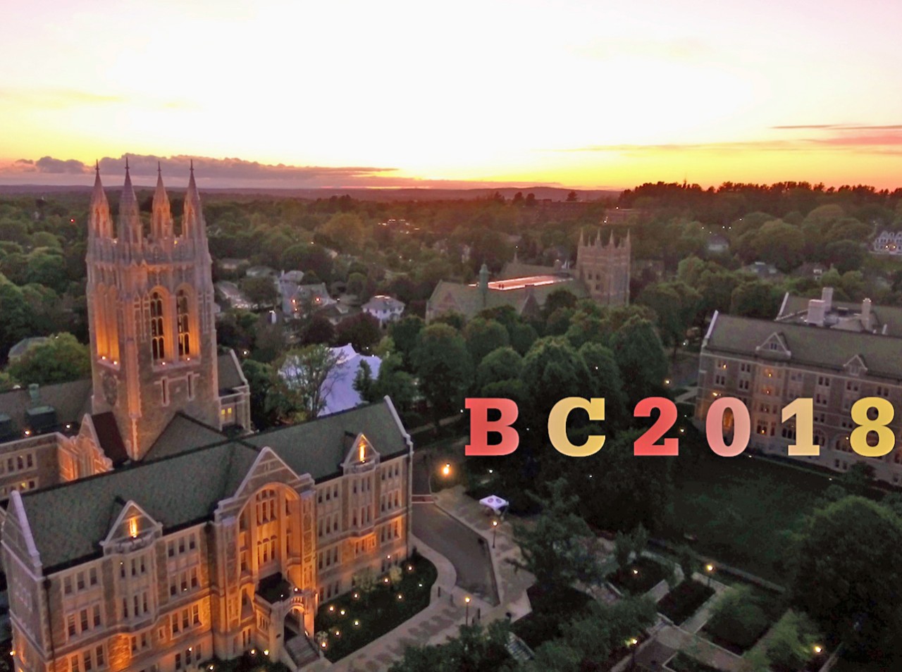aerial view of Gasson Hall