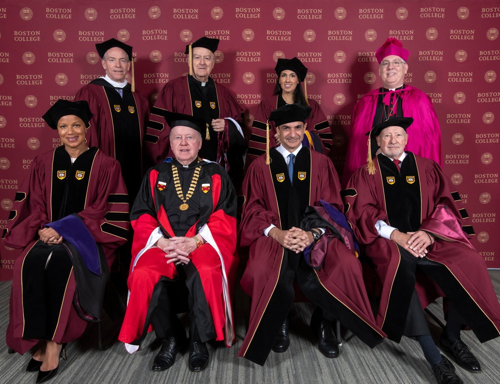 2023 honorary degree recipients with University President William P. Leahy, SJ