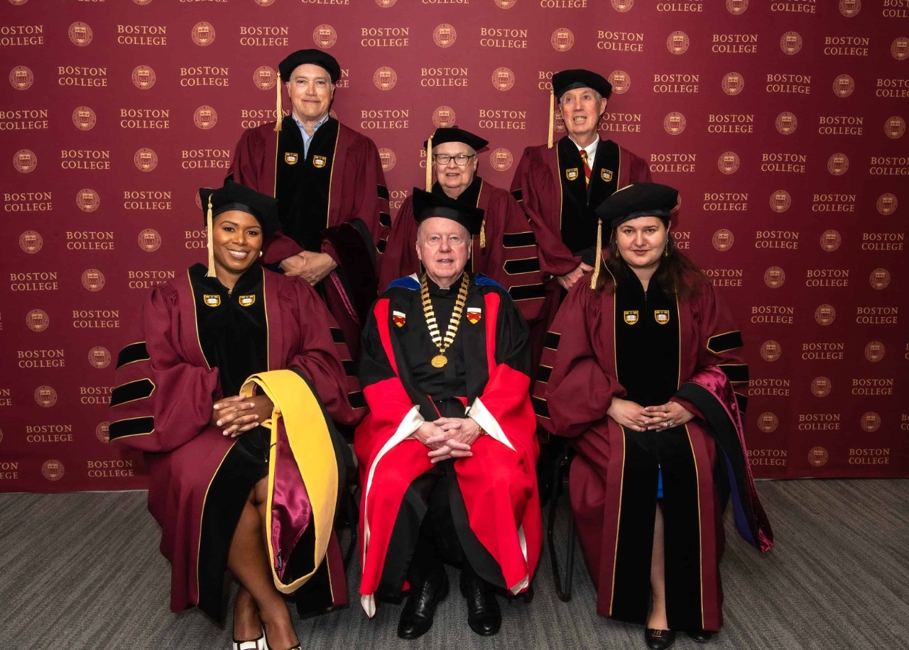 2023 honorary degree recipients with University President William P. Leahy, SJ