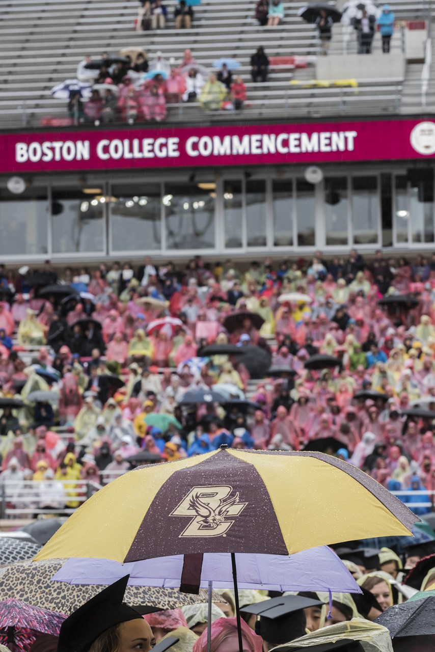A Boston College umbrella