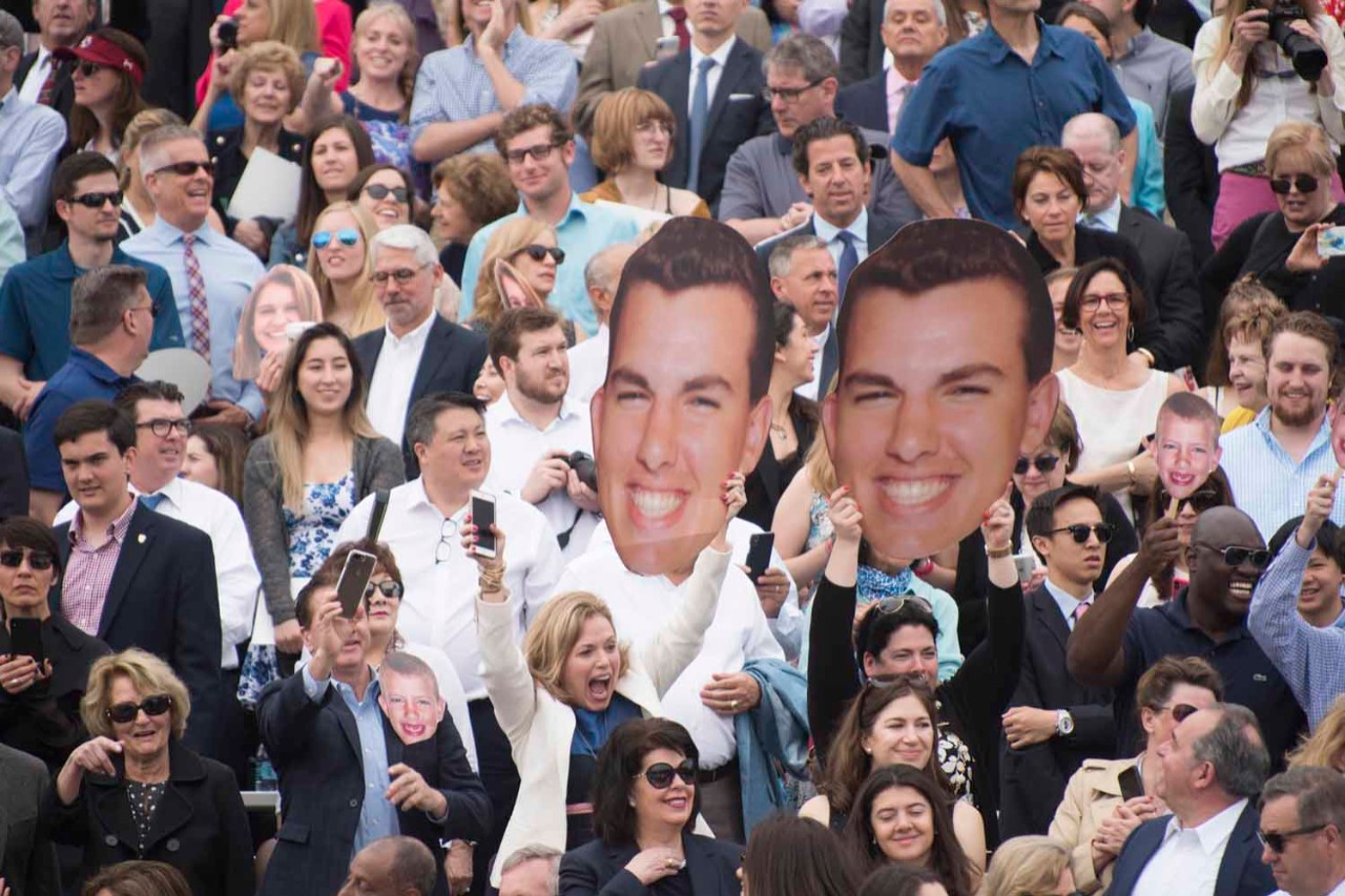 Families in the stands