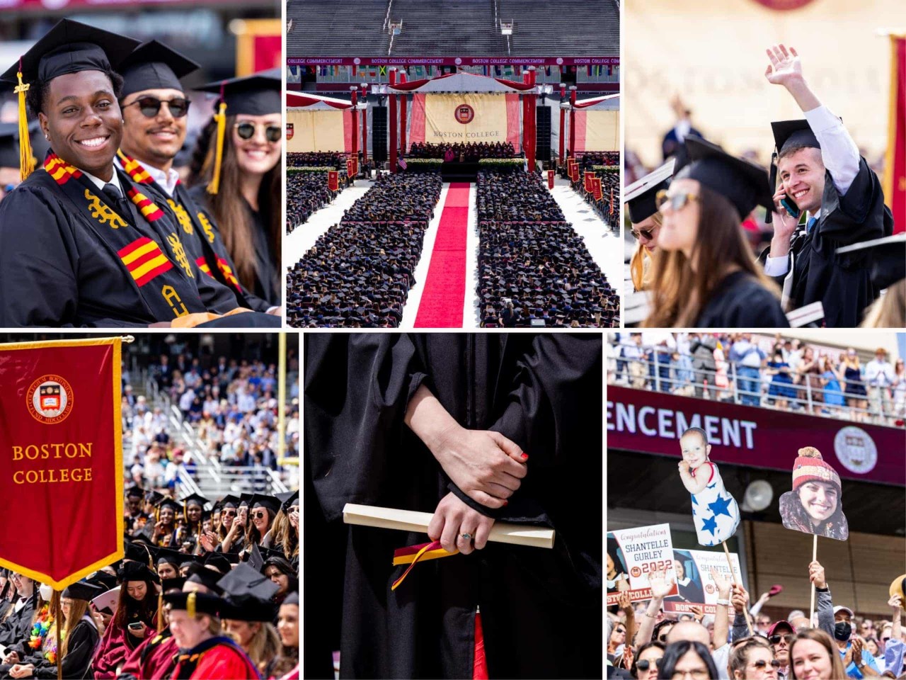 Montage of photos of graduates in cap and gown