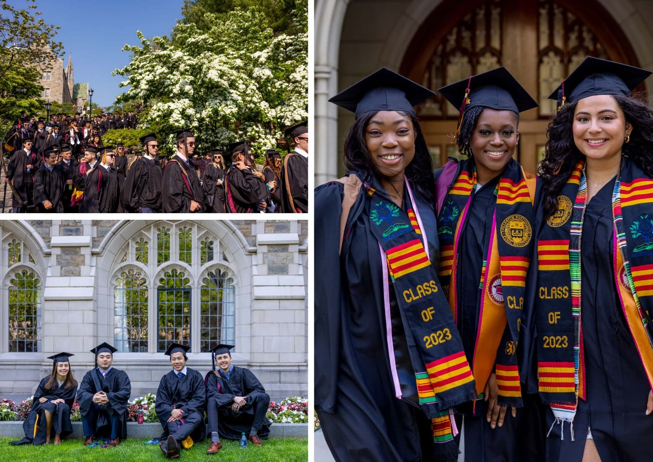 Photos of graduates in cap and gown