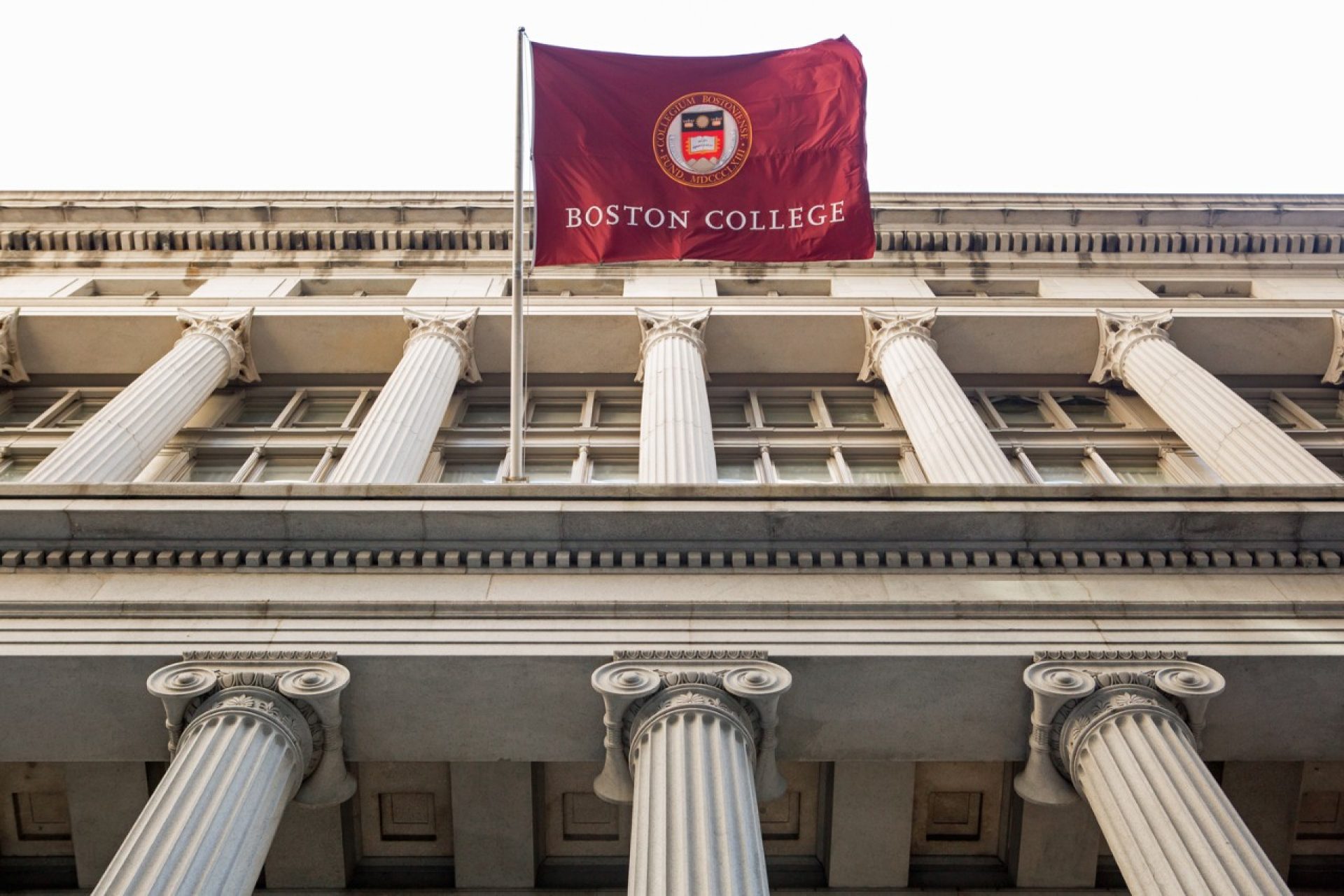 Boston College flag outside Cipriani Wall Street