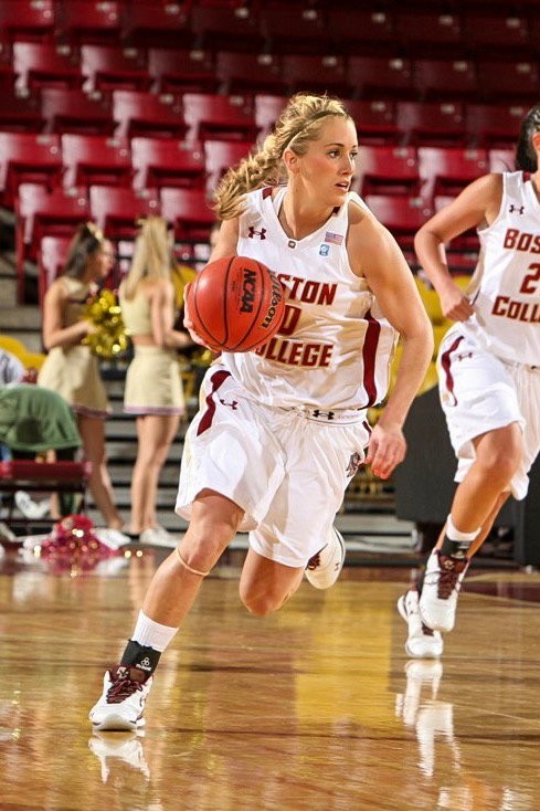 Kerri Shields playing basketball at BC