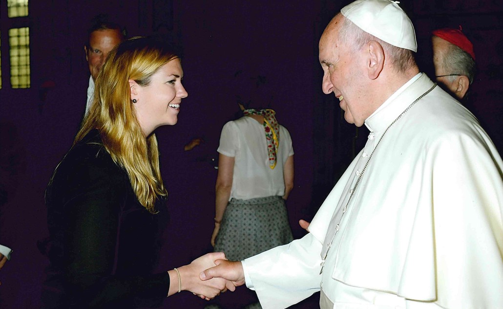 Kelly McGrath and Pope Francis