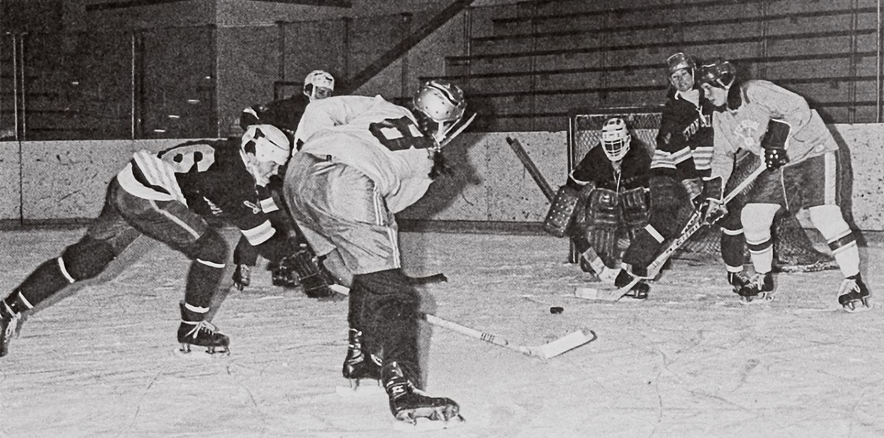 Women's hockey team in action