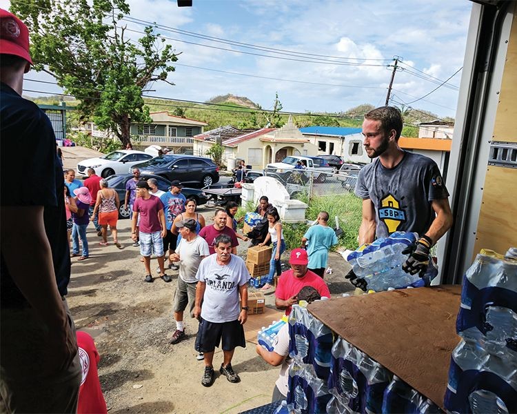 SBP workers in Puerto Rico as part of the recovery effort following Hurricane Maria.