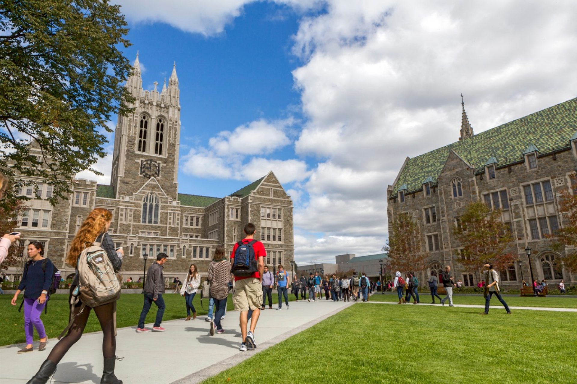 students on campus