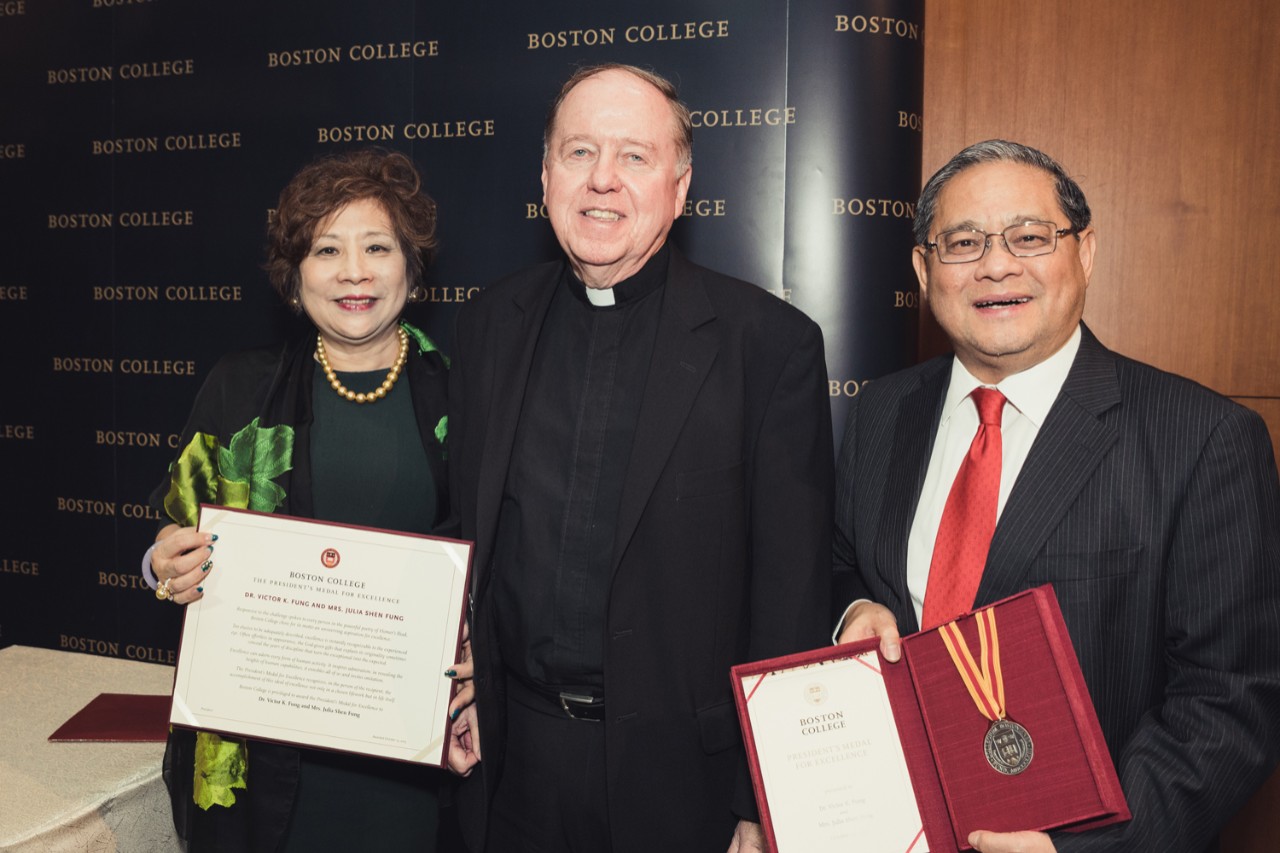Fr. Leahy with Victor and Julia Fung