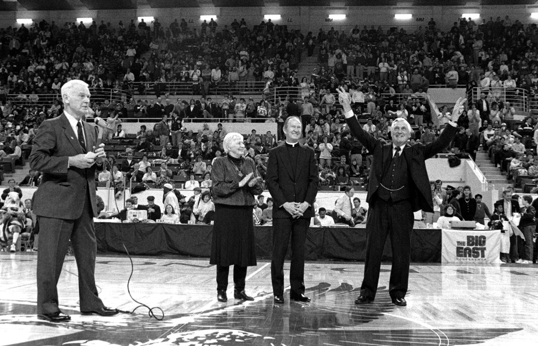 Fr. Monan at Conte Forum dedication Fr. Monan at Conte Forum dedication