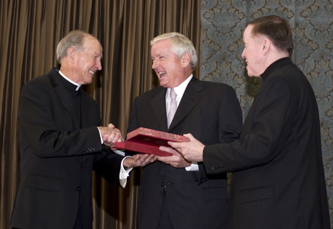 Fr. Monan, Jack Connors, and Fr. Leahy