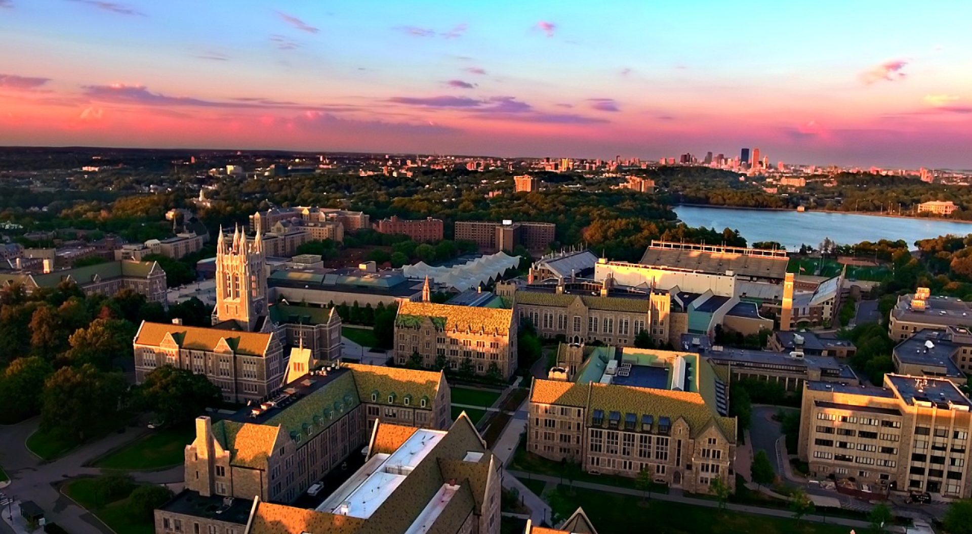 Gasson Hall at sunset